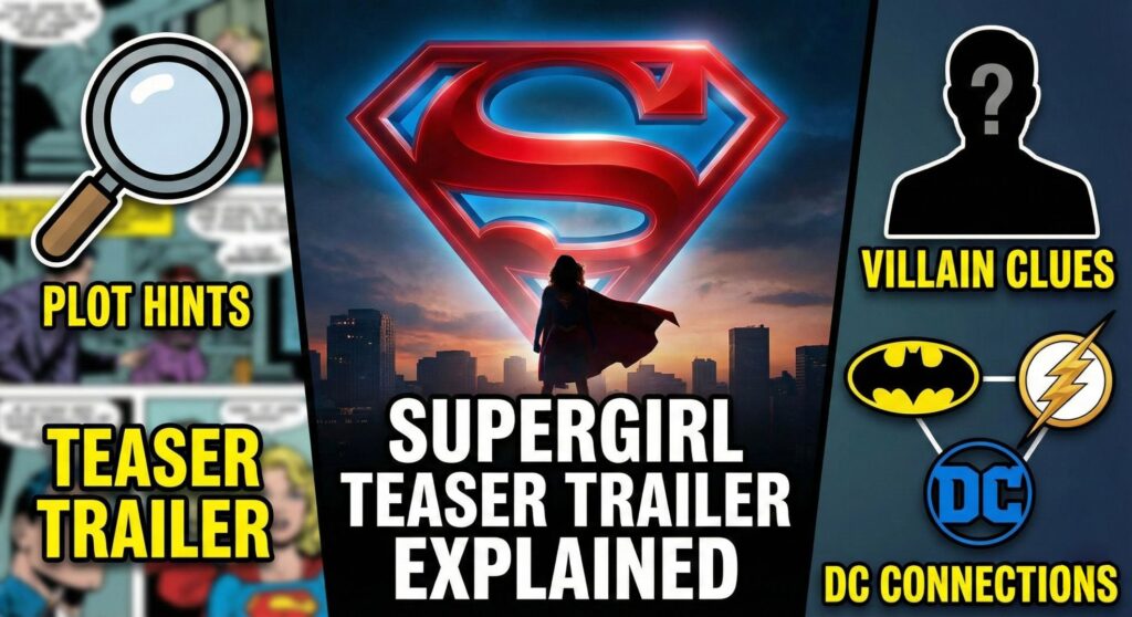 Supergirl teaser trailer frame revealing plot and DC connections
